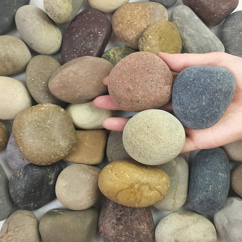 FANTIAN 5 lbs Natural Aquarium Rocks, 2-3 Inch Large Pebbles.Decorative River Rocks for Plants, Fish Tank, Garden, Paving, Fountain, Walkways and Outdoor Landscaping - Image 1