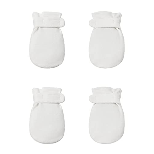 Reyow Newborn Baby No Scratch Mittens Stay On, 100% Cotton Breathable, Adjustable Infant Gloves for Baby Boys Girls Mittens - Image 1