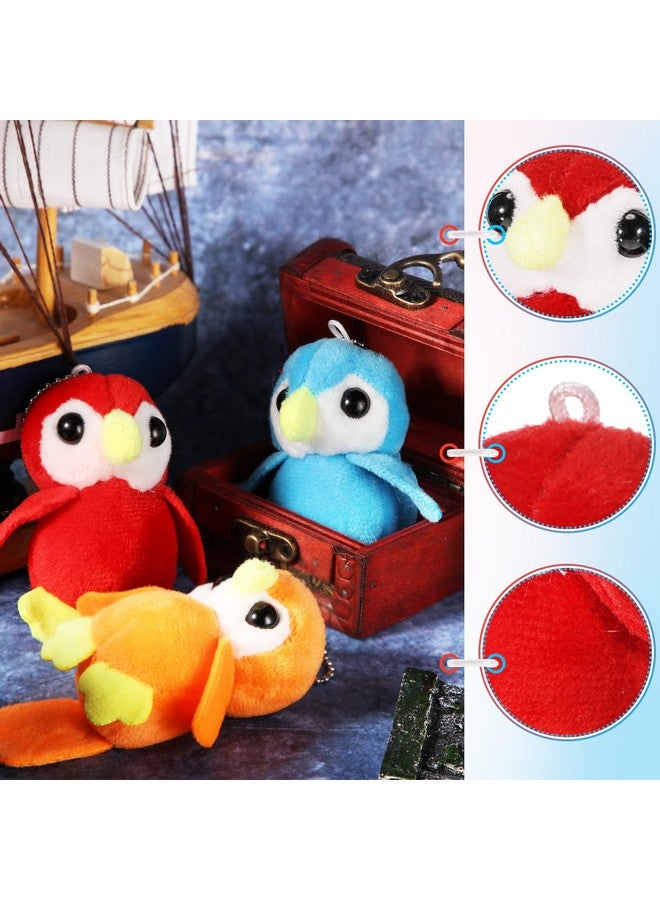 Zomiboo 9 Pieces Stuffed Parrot on Shoulder Soft Parrot Plush Animal Pirate Costume Accessory 3.5 Inch Blue Scarlet Orange Bird Toys Stuffed Bird for Holiday Pirate Party Decoration Supplies - Image 3