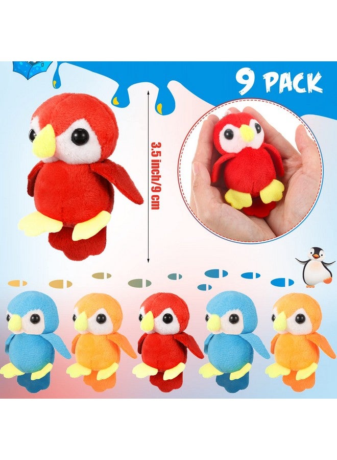 Zomiboo 9 Pieces Stuffed Parrot on Shoulder Soft Parrot Plush Animal Pirate Costume Accessory 3.5 Inch Blue Scarlet Orange Bird Toys Stuffed Bird for Holiday Pirate Party Decoration Supplies - Image 2
