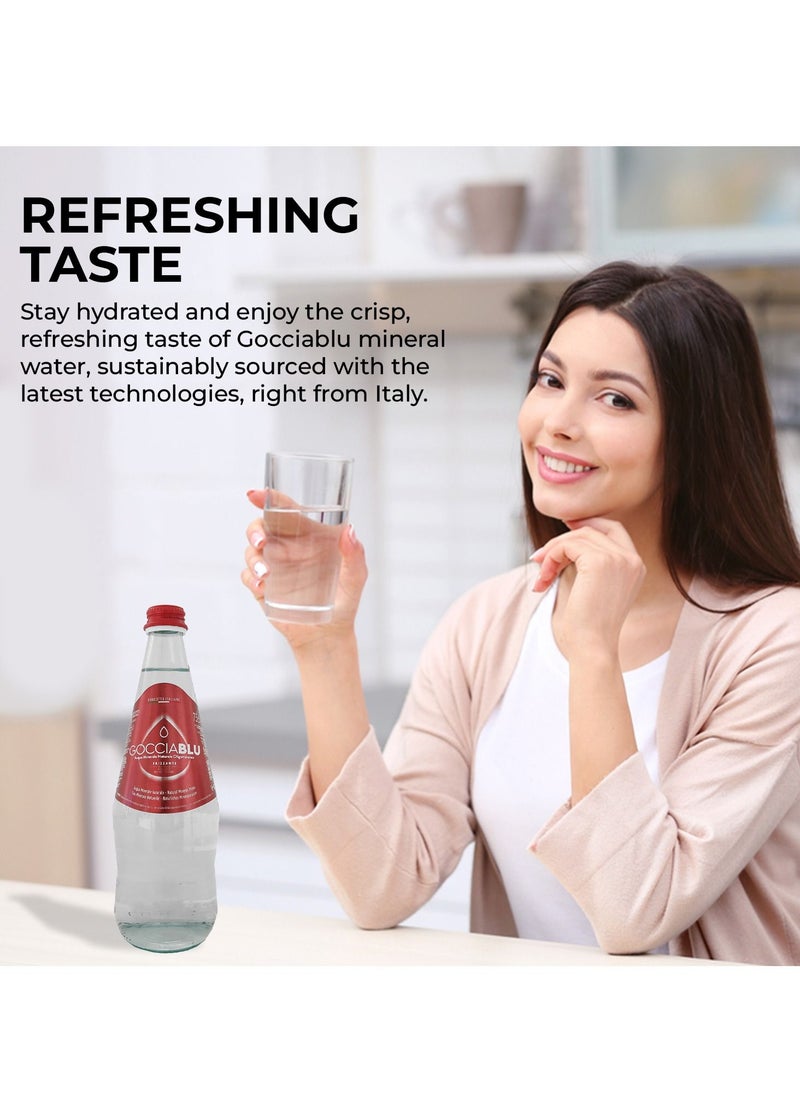 GocciaBLU - Gocciablu Mineral Water Sparkling Glass Bottle- Carbonated Water- 750mL (Pack of 12) - Image 1
