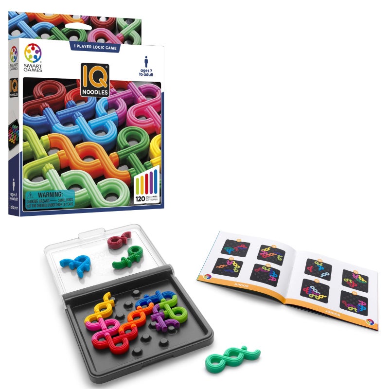 SmartGames IQ Noodles - A Travel Friendly Logic Puzzle for Ages 7 - Adult with 120 Challenges and 2 Play Modes! - Image 1