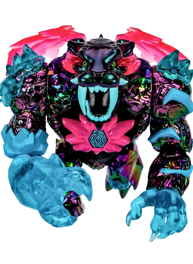 MrBeast Lab - MrBeast Lab Apex Beast Neon Panther Collector Figure, Standing at 6.5 Inches/16.5cm Tall, with Extreme Detailing, Premium Packaging, 13 Points of Articulation and Chomp Jaw - Image 1