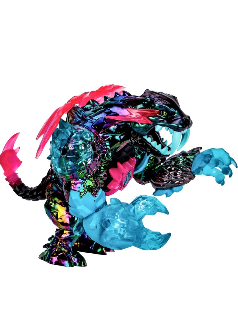 MrBeast Lab - MrBeast Lab Apex Beast Neon Panther Collector Figure, Standing at 6.5 Inches/16.5cm Tall, with Extreme Detailing, Premium Packaging, 13 Points of Articulation and Chomp Jaw - Image 1