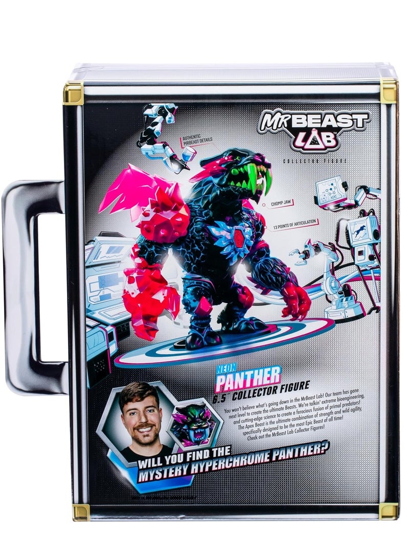 MrBeast Lab - MrBeast Lab Apex Beast Neon Panther Collector Figure, Standing at 6.5 Inches/16.5cm Tall, with Extreme Detailing, Premium Packaging, 13 Points of Articulation and Chomp Jaw - Image 1