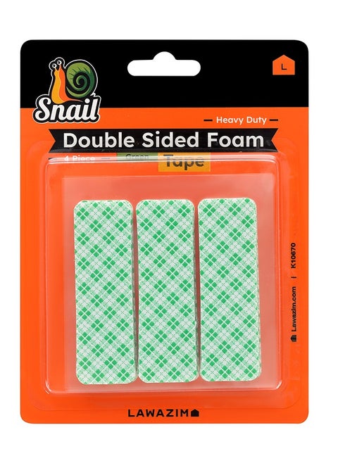 Snail Heavy Duty Double Sided Foam Tape - 12 Piece Pre-Cut Strips - Strong Waterproof Adhesive Wall Mounting Foam for Craft Projects, Securing Objects, Home Décor, and Office Supplies