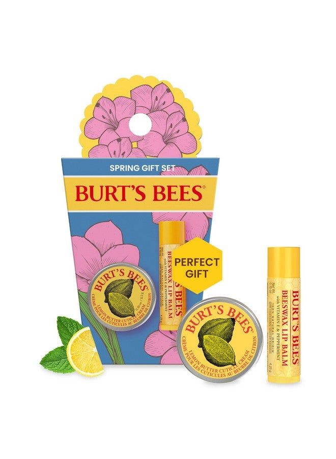 Burt's Bees Gifts Ideas - Spring Surprise Set, Original Beeswax Lip Balm and Lemon Butter Cuticle Cream, Natural Origin Lip Moisturizer With Responsibly Sourced Beeswax, 2 Count - Image 1