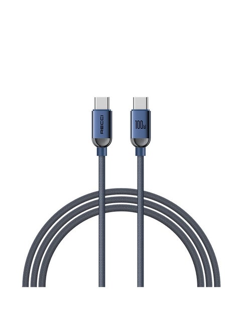 Recci RS09CCPD Crystal Series 100W Fast Charge Type-C To Type-C PD Cable 1.2M