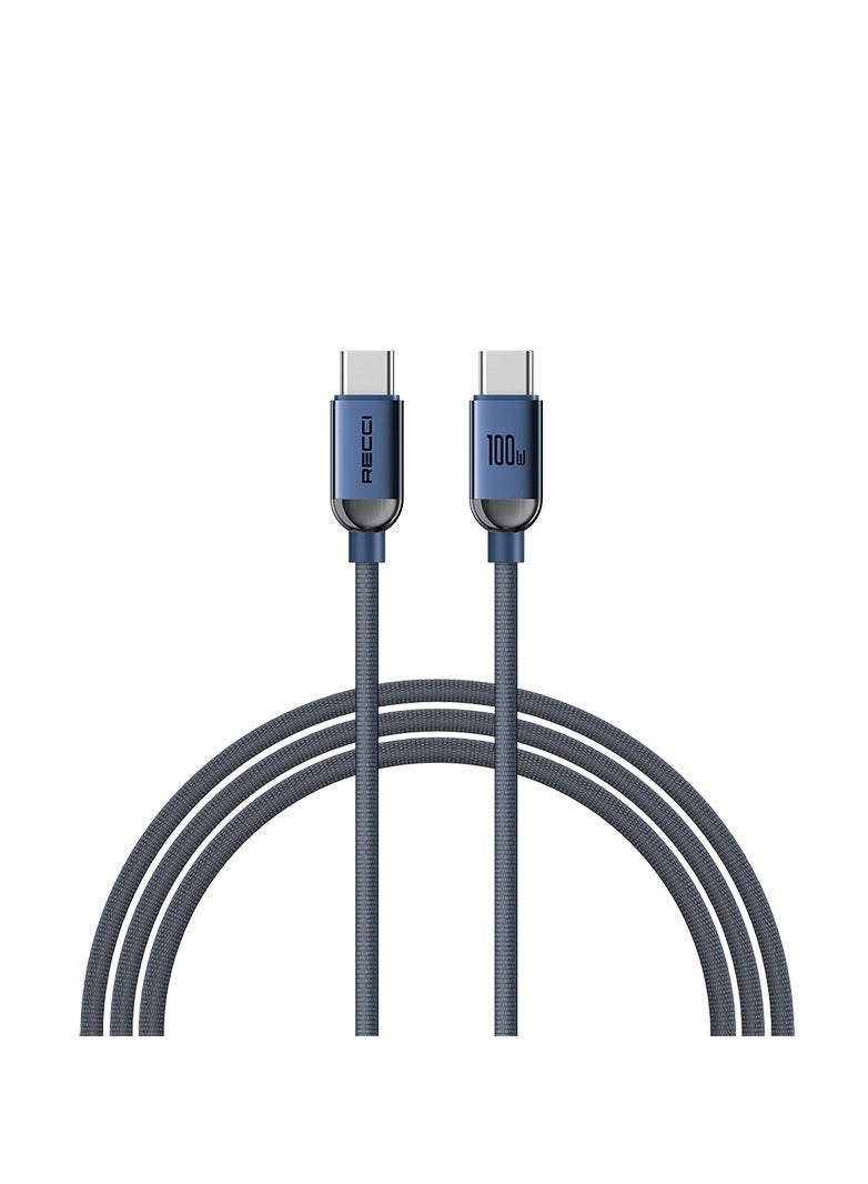 Recci RS09CCPD Crystal Series 100W Fast Charge Type-C To Type-C PD Cable 1.2M