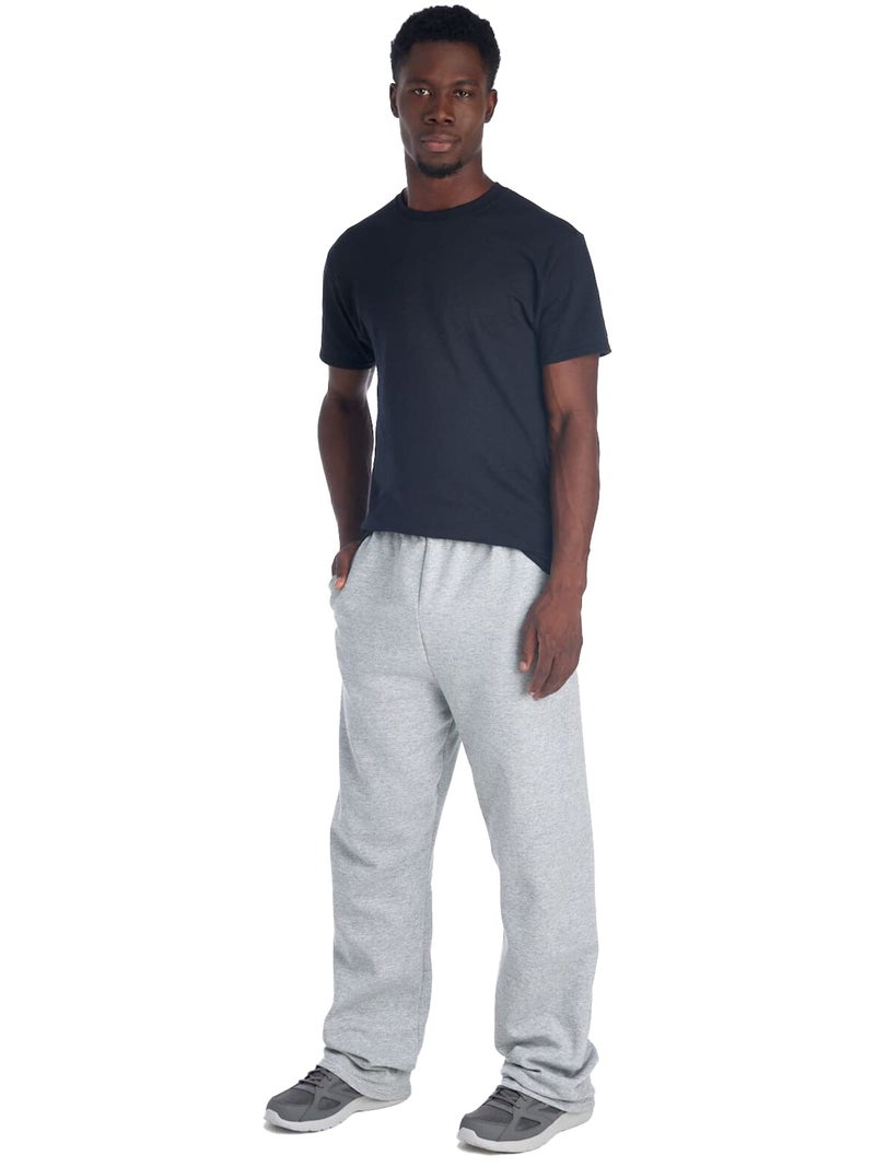 Jerzees Men's Fleece Sweatpants, Light Grey Heather, Large - Image 3