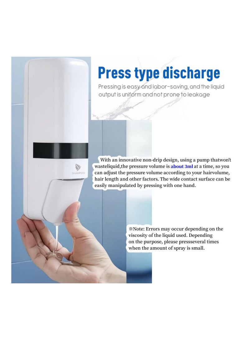 SYOSI Shower Soap Dispenser Wall Mount Hand Liquid Shampoo Shower Gel Manual Dispenser Chamber No-Drill Wall Mounted Bathroom Shower Pump Dispenser for Bathroom Kitchen Office Home Hotel 3x250ml - Image 3