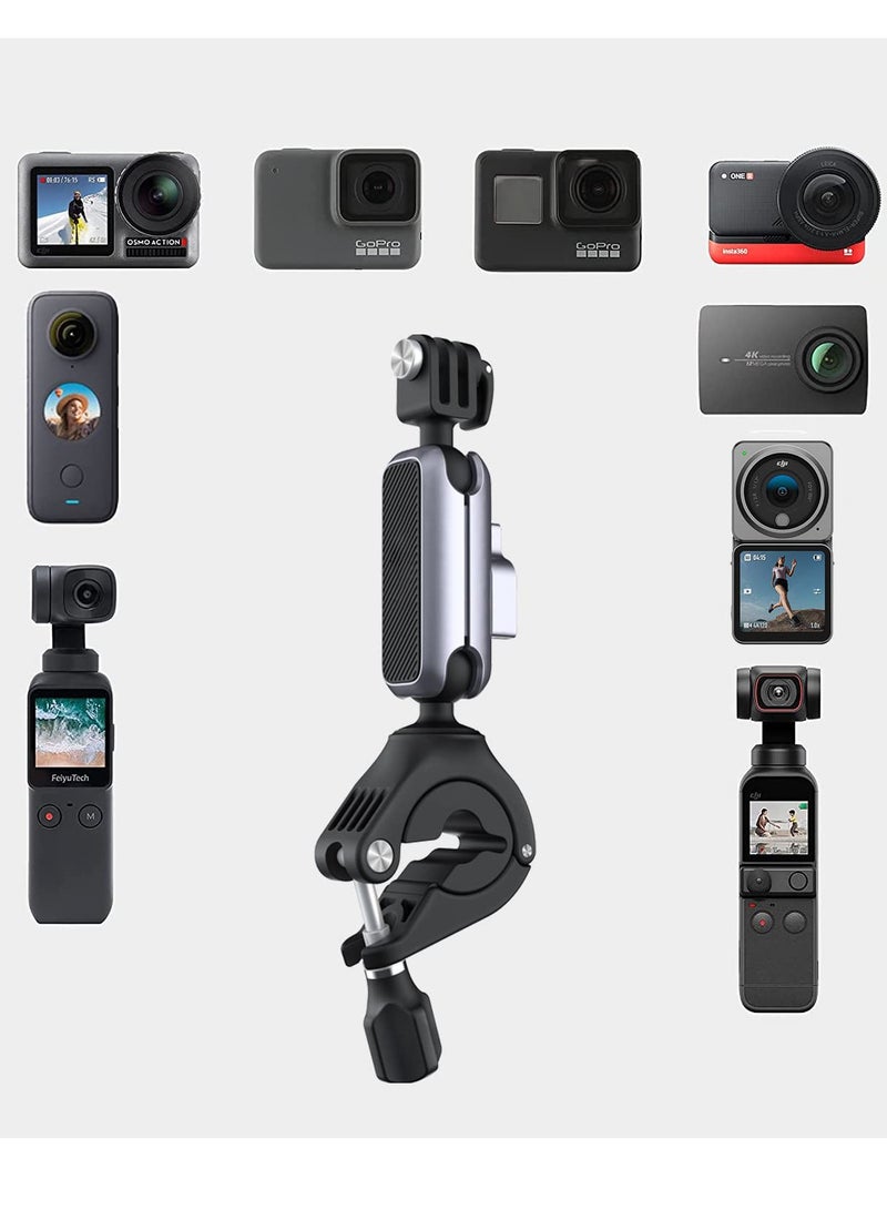 KASTWAVE Action Camera Handlebar Mount for DJI Action 2, GoPro 10, GoPro 7/8/9 Adjustable Motorcycle Handlebar for OSMO Action/Pocket 2/ Pocket Action Camera Bike Mount for Insta 360 - Image 3