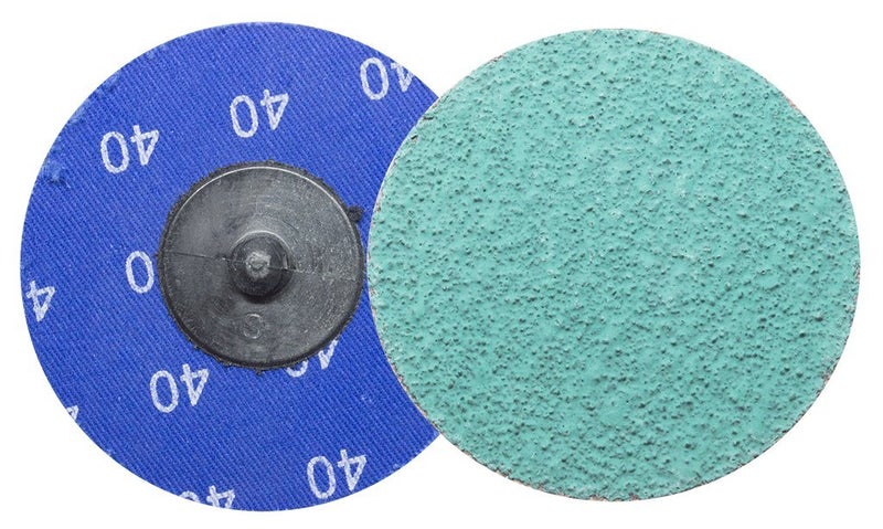 Benchmark Abrasives 3 Inch Sanding Discs Quick Change Green Zirconia, Male R Type Backing - Drill & Die Grinder Sanding Disc for Deburring Polishing Rust Remover for Metal (25 Pack) - 40 Grit - Image 3