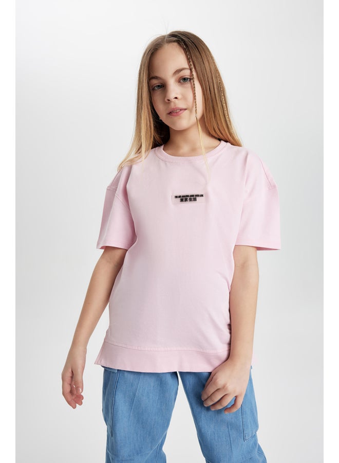 DeFacto Girl Oversize Fit Knitted Short Sleeve Body  - Image 3