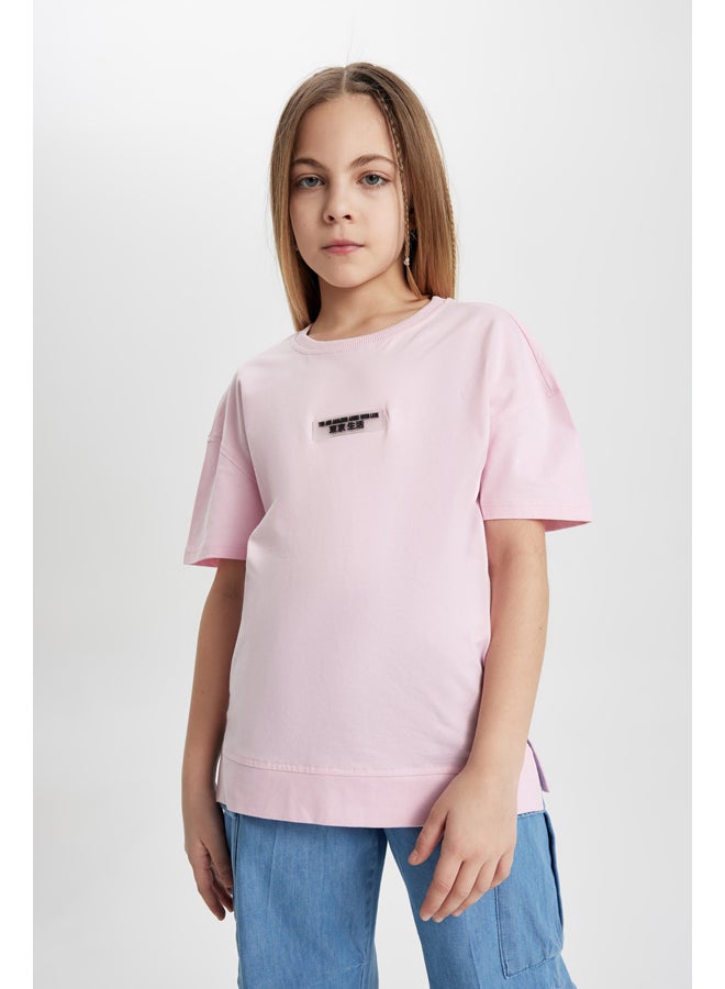 DeFacto Girl Oversize Fit Knitted Short Sleeve Body  - Image 2
