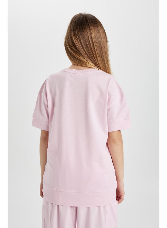 DeFacto Girl Oversize Fit Knitted Short Sleeve Body  - Image 5