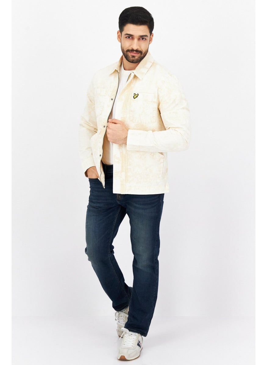 Lyle & Scott - Men Brand Logo Jacket Shirt, Tan Combo - Image 1