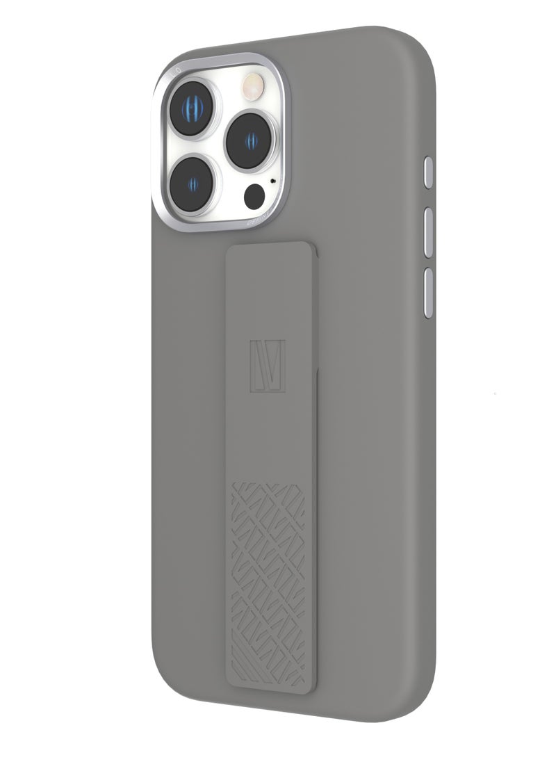 LEVELO iPhone 16 Pro Max Case Morphix Silicone Back Cover with Silicone Grip / Metal Camera Ring / Impact-Resistant Corners - Grey  - Image 1