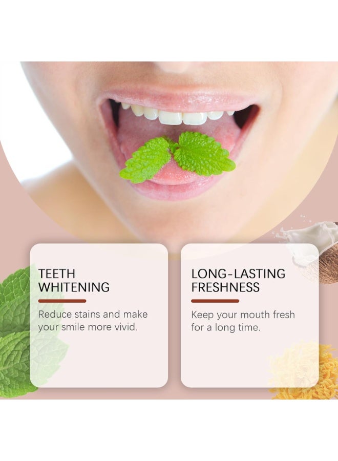 ORALHOE Coconut Oil Toothpaste Herbal Whitening Daily Oral Care  
A daily-use herbal toothpaste enriched with coconut oil to whiten teeth, protect enamel, support gum health, and leave your mouth feeling clean and refreshed. - Image 3