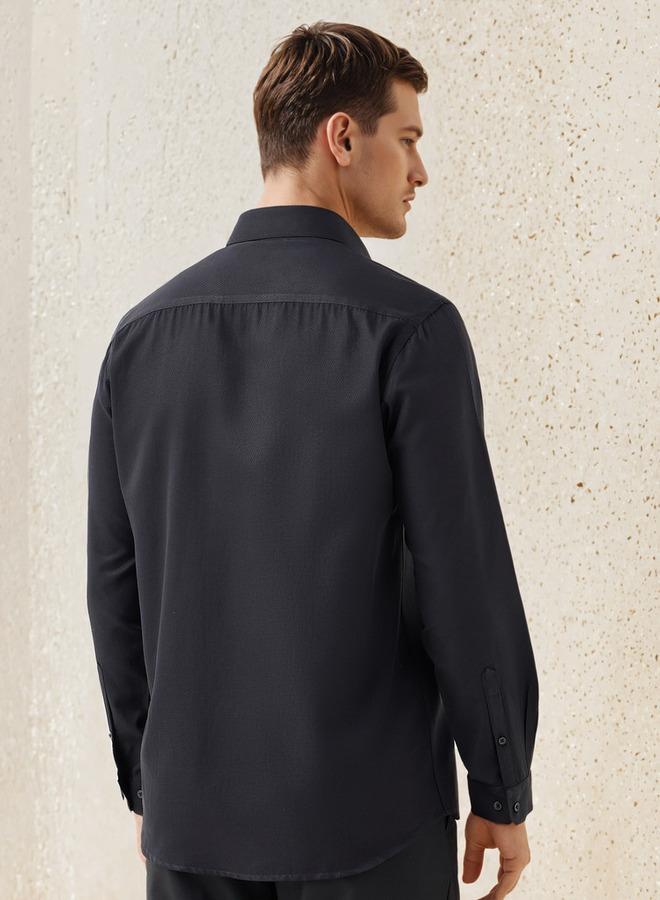 سبلاش فيڤ قميص رسمي بقصة عادية بنسيج دوبي - Image 3