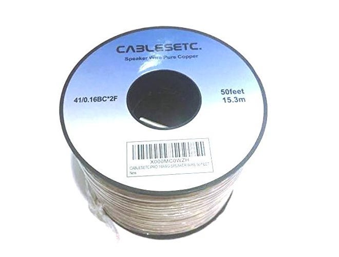 CABLESETC Pro Series Pure Oxygen Stranded Copper Speaker Wire (18AWG/15m) - Image 1