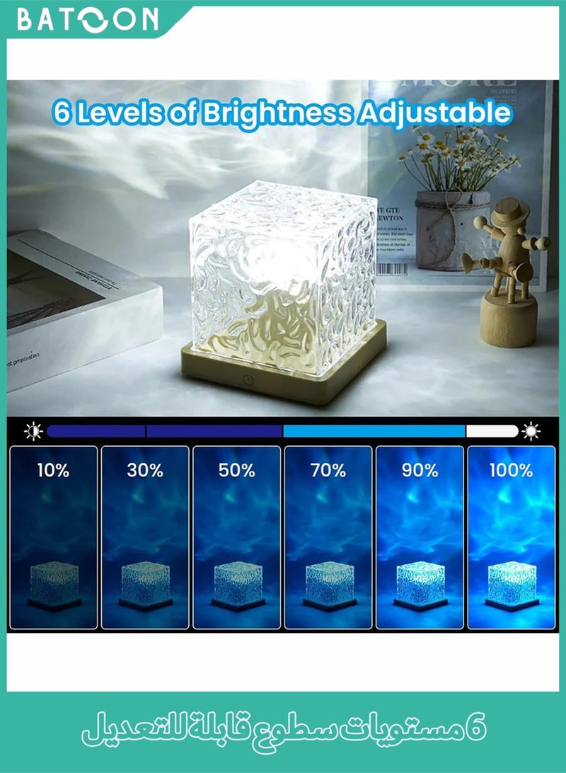 باتون مصباح ليلي مموج مائي مكون من 16 لونًا، مصباح جو إبداعي بجانب السرير، مصباح طاولة رومانسي، هدية، ضوء إسقاط سماء مرصعة بالنجوم، ضوء ليلي مموج مائي، هدية مثالية - Image 4