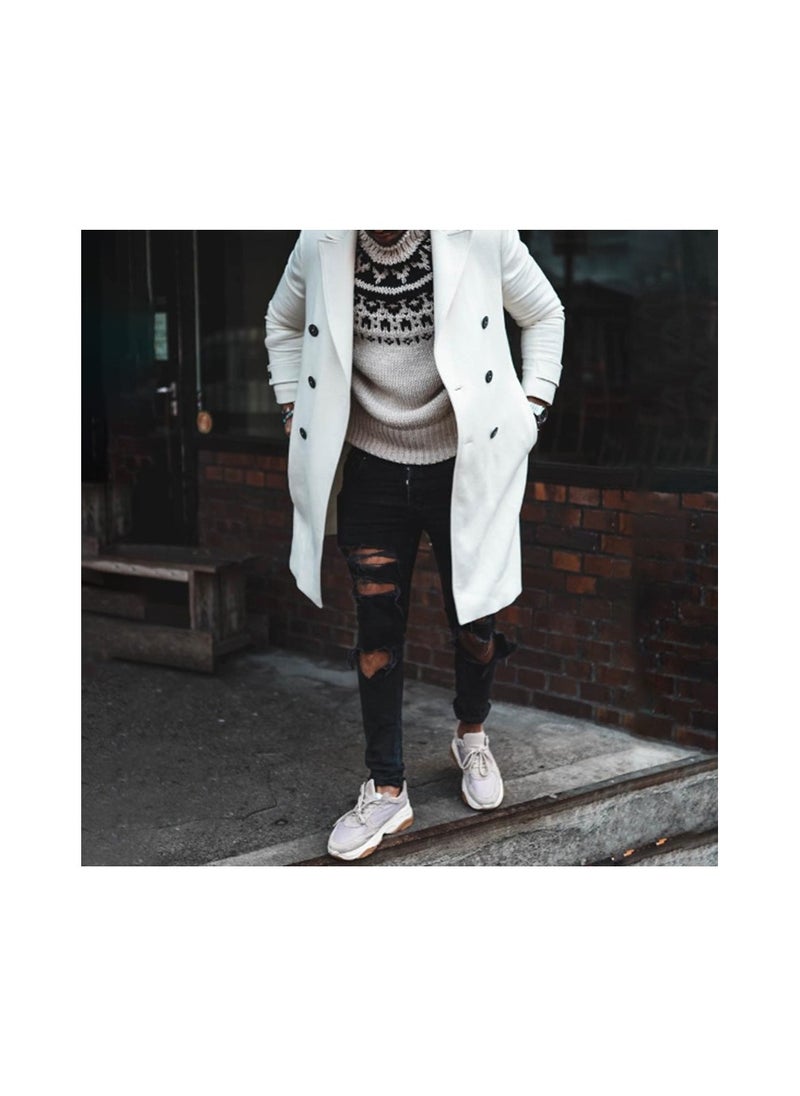Loquat - Squality Winter Long Coat Men White - Image 1