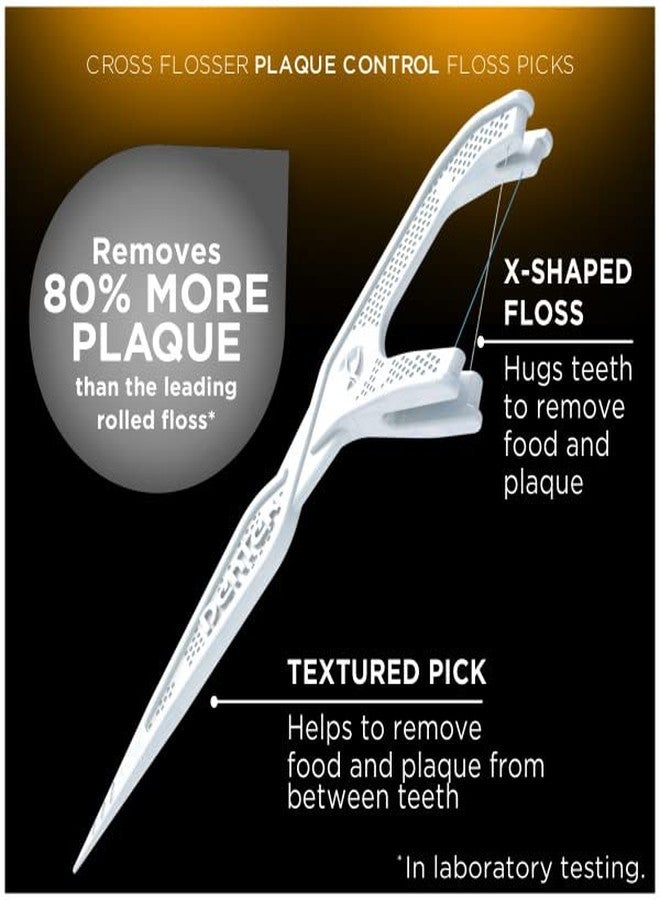 DenTek Plaque Control Floss Picks, X-Shaped Cross Flosser Dental Flossers, Easy Reach Teeth Cleaning, Plaque Removal, Oral Care, 75 Count (Pack of 6 - Image 4