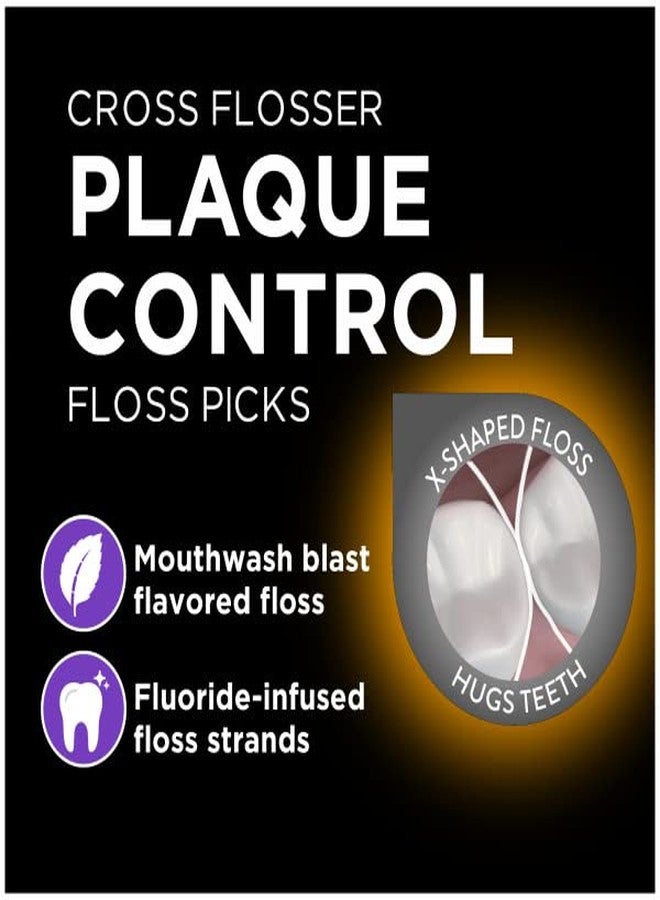 DenTek Plaque Control Floss Picks, X-Shaped Cross Flosser Dental Flossers, Easy Reach Teeth Cleaning, Plaque Removal, Oral Care, 75 Count (Pack of 6 - Image 3