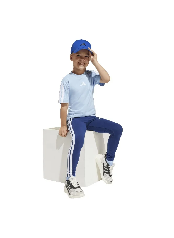 Adidas Lk 3S Tee 160 Blue T-Shirt (Short Sleeve) T-Shirts For Kids