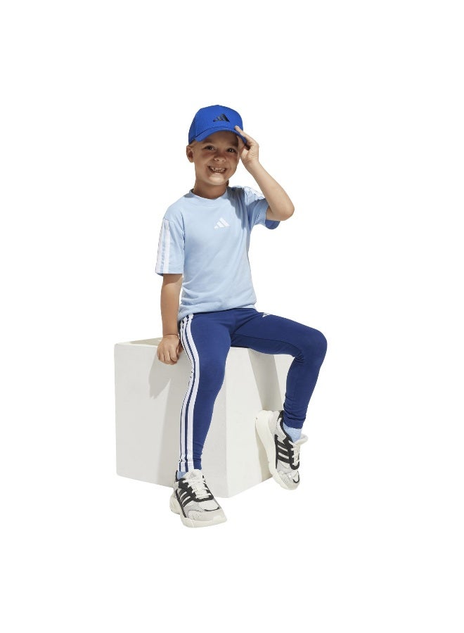 Adidas Adidas Lk 3S Tee 160 Blue Training T-Shirts For Kids 4-5Y  - Image 4
