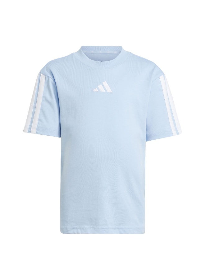 Adidas Adidas Lk 3S Tee 160 Blue Training T-Shirts For Kids 4-5Y  - Image 1