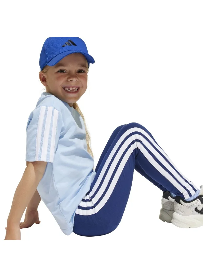 Adidas Lk 3S Tee 160 Blue T-Shirt (Short Sleeve) T-Shirts For Kids