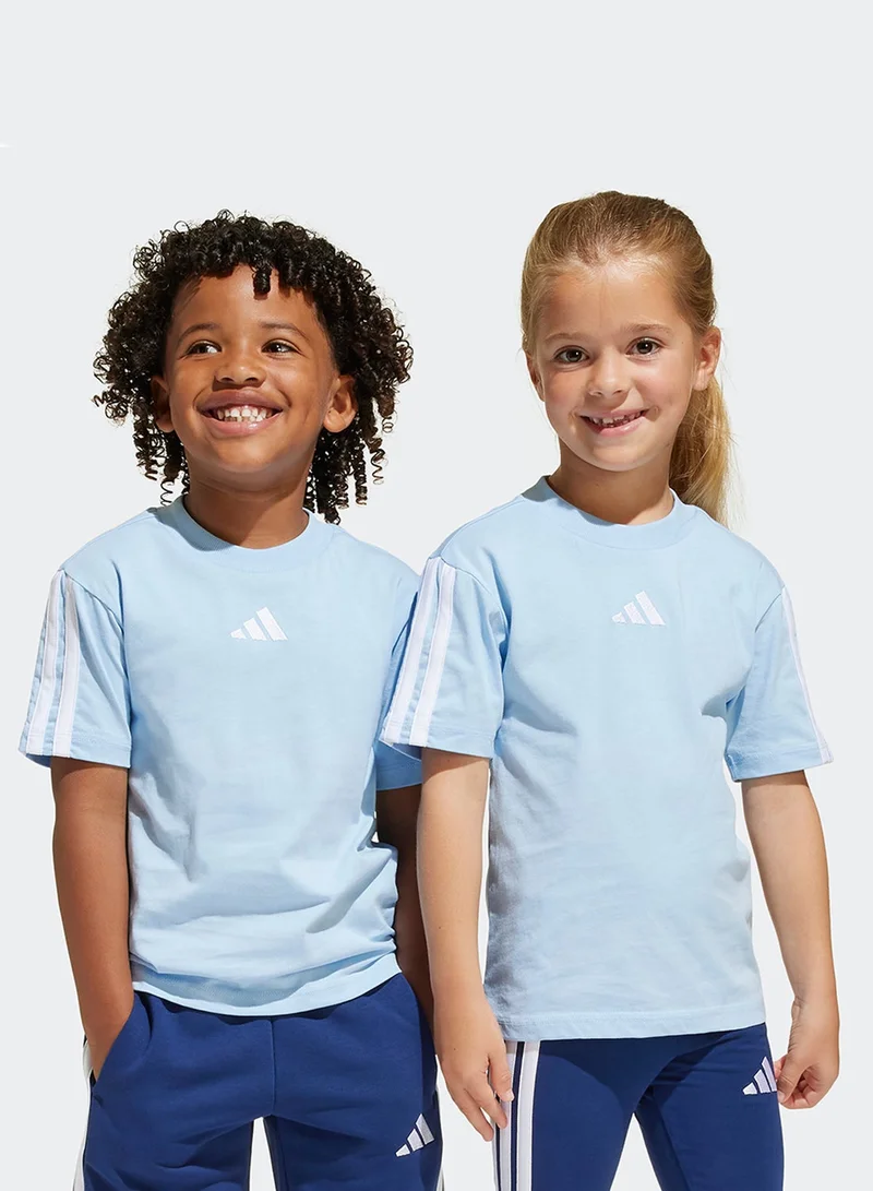 Adidas Lk 3S Tee 160 Blue T-Shirt (Short Sleeve) T-Shirts For Kids