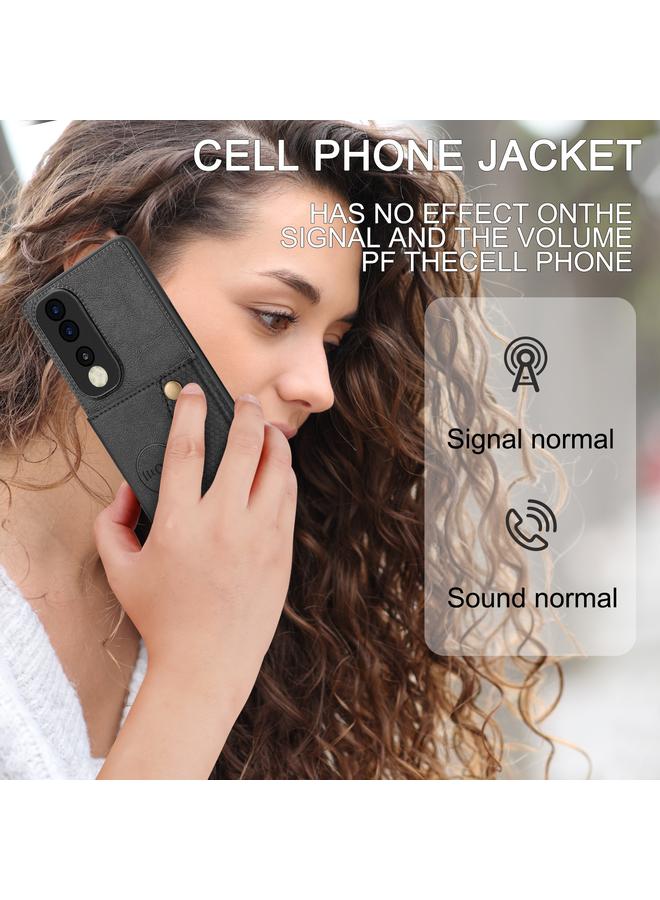 اس-توب جراب لهاتف Honor 90 Pro مزود بفتحات بطاقات مزدوجة ومشبك مغناطيسي للهاتف - Image 5