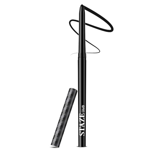 Staze All Eyes on You Kajal | 24H Long Stay | Smudgeproof & Waterproof Formula | Kajal for women | Ultra-pigmented Intense Black Matte Finish | One Stroke Application | 01 Blackest Black | 0.3g - Image 1