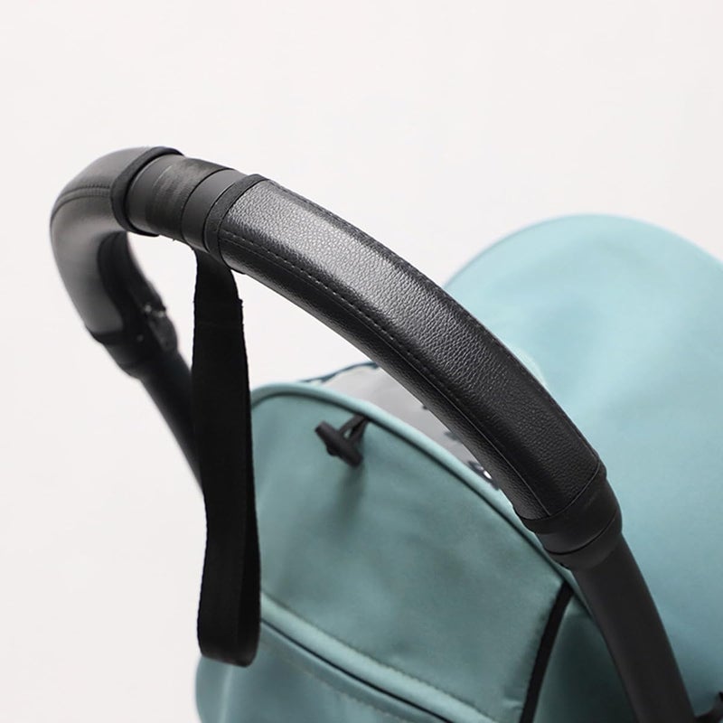 ROMIRUS Stroller Handle Sleeve Cover of Handlebar Compatible with YOYO3 Stroller Bumper Bar Accessories Zipper Open Vegan Leather Black - Image 3