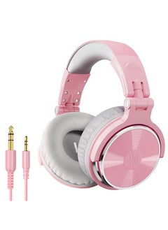 OneOdio OneOdio Wired Over Ear Headphones Studio Monitor & Mixing DJ Stereo Headsets with 50mm Neodymium Drivers and 1/4 to 3.5mm Jack for AMP Computer Recording Podcast Keyboard Guitar Laptop - Pink Silver  - Image 1