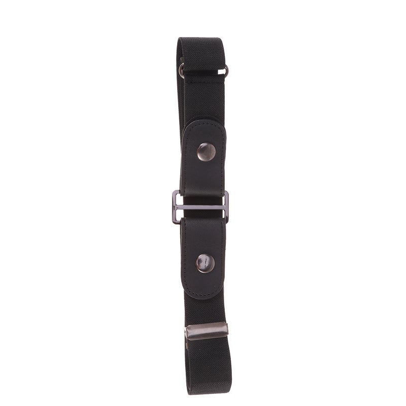 2 pcs Elastic Belt No Buckle Stretch Belt Waist Belt Jeans Pants Waist Belt for Women Men (Black) - Image 2