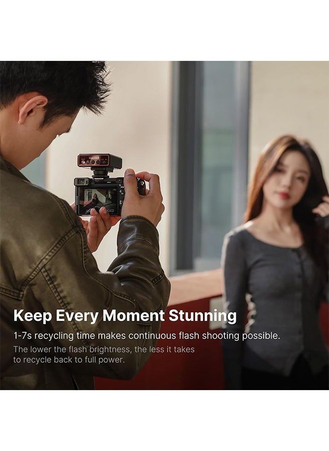 يولانزي فلاش كاميرا  F12 Mini Speedlite 5600K مع قاعدة تثبيت قياسية لكاميرات Sony Canon Nikon Panasonic Olympus Pentax DSLR  - Image 5