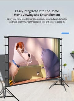 Flash Hawk 100 inch 16:9 Outdoor and Indoor Portable Projector Screen with 2M High Tripod Stands  - Image 3
