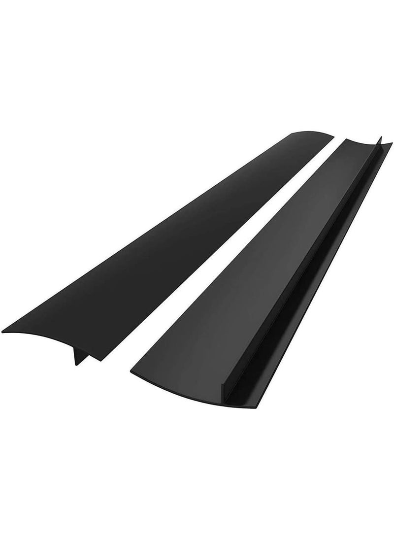 FLSEPAMB Stove Gap Covers Kitchen Counter Gap Covers 25 Inch 2 Pack Heat Resistant Oven Gap Filler Seals Gaps Between Stovetop and Counter Easy to Clean Black 