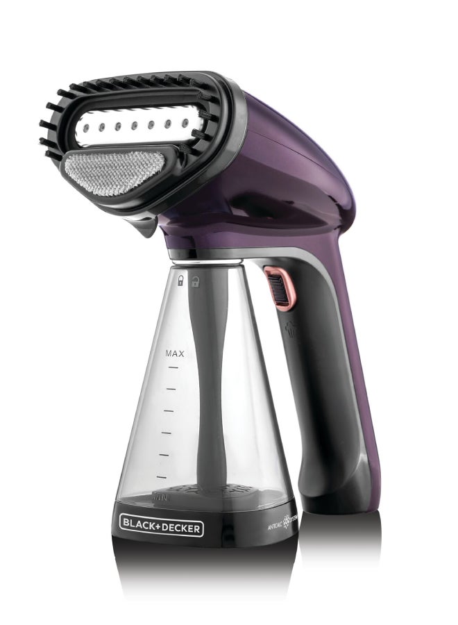 Portable Garment Steamer, Universal Bottle Adapter, Fine Mist Spray, Ergonomic Compact Design, Effective on All Fabrics, 0.26 L 1500 W HST1500-B5 Dark Purple