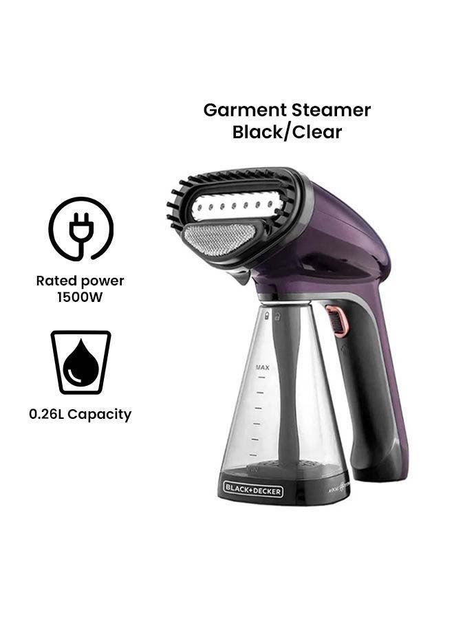 BLACK+DECKER Portable Garment Steamer, Universal Bottle Adapter, Fine Mist Spray, Ergonomic Compact Design, Effective on All Fabrics, 0.26 L 1500 W HST1500-B5 Dark Purple - Image 3