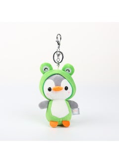 Generic Spot Cute Plush Dress Penguin Baby Doll Activity Gift Plush Doll Bag Key Pendant-Color:Green-Height:13cm  - Image 1