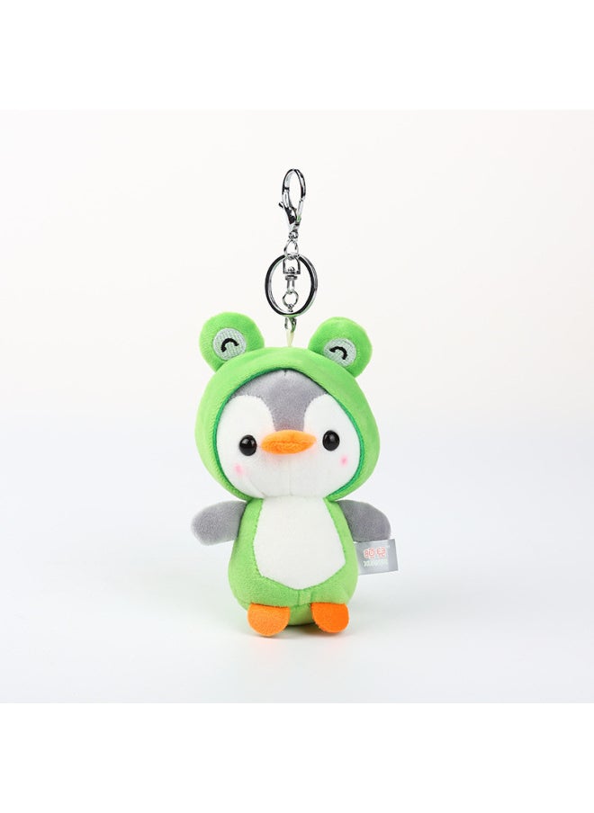 Generic Spot Cute Plush Dress Penguin Baby Doll Activity Gift Plush Doll Bag Key Pendant-Color:Green-Height:13cm  - Image 1