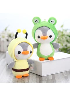 Generic Spot Cute Plush Dress Penguin Baby Doll Activity Gift Plush Doll Bag Key Pendant-Color:Green-Height:13cm  - Image 4