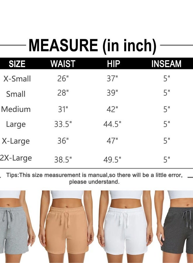 Tandisk Women's 5" Activewear Lounge Bermuda Shorts Gym Jogger Yoga Shorts with Pockets Red M - Image 5