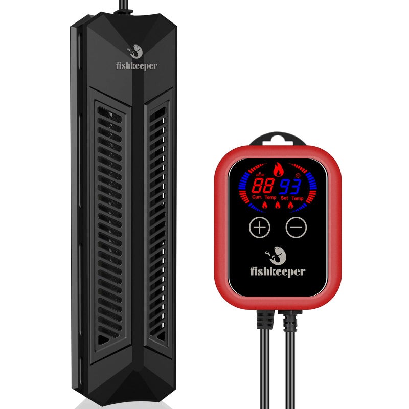fishkeeper Aquarium Heater, 1000 W Adjustable Fish Tank Heater with Digital Display Controller, Submersible Water Heater with Over-Temperature Protection for Saltwater Freshwater 106-264 Gallon - Image 1