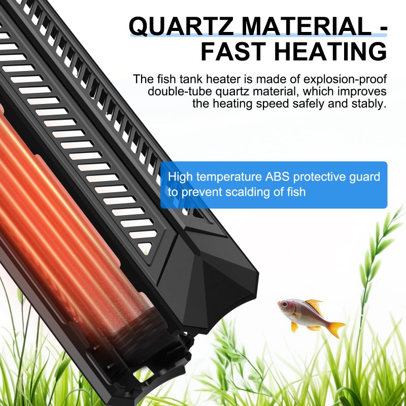 fishkeeper Aquarium Heater, 1000 W Adjustable Fish Tank Heater with Digital Display Controller, Submersible Water Heater with Over-Temperature Protection for Saltwater Freshwater 106-264 Gallon - Image 5